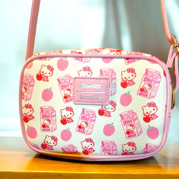 Sanrio Handbags - Hello Kitty by Sanrio Loungefly Strawberry Milk Crossbody Bag